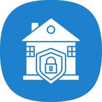 House Protection Glyph Curve Icon vector