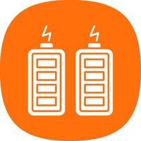 Batteries Glyph Curve Icon vector