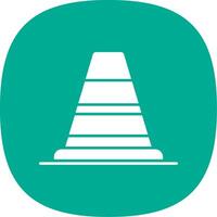 Cones Signal Glyph Curve Icon vector