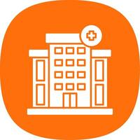 Hospital Glyph Curve Icon vector