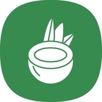 Coconut Glyph Curve Icon vector