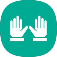 Gloves Glyph Curve Icon vector