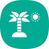 Palm Tree Glyph Curve Icon vector