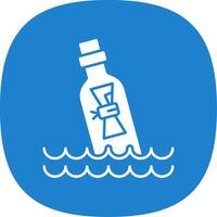 Message In Bottle Glyph Curve Icon vector