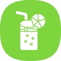 Lemonade Glyph Curve Icon vector