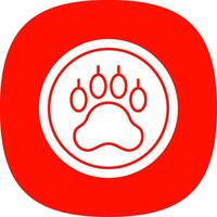 Pawprint Glyph Curve Icon vector