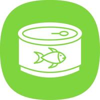 Tuna Glyph Curve Icon vector