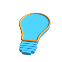 3D Cartoon Bulb illustrator Realistic Rendering - Illuminating Precision png