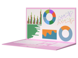 3d groeit bedrijf infographic - positief groei in bar tabel png