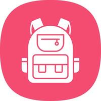 Backpack Glyph Curve Icon vector