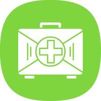 First Aid Kit Glyph Curve Icon vector
