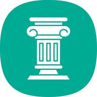 Pillar Glyph Curve Icon vector