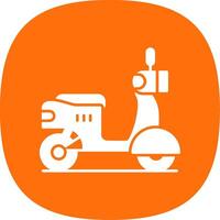 scooter glifo curva icono vector