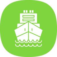 Logistics Ship Glyph Curve Icon vector
