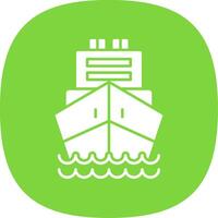 Logistics Ship Glyph Curve Icon vector