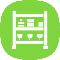 Shelves Glyph Curve Icon vector