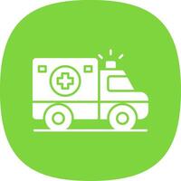 Ambulance Glyph Curve Icon vector