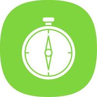 Compass Glyph Curve Icon vector