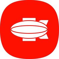 Blimp Glyph Curve Icon vector