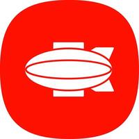 Blimp Glyph Curve Icon vector