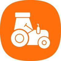 tractor glifo curva icono vector