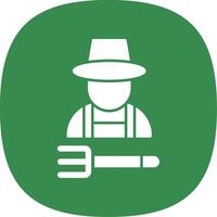 Farmer Glyph Curve Icon vector