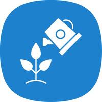 Watering Plants Glyph Curve Icon vector