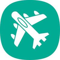 Jet Plane Glyph Curve Icon vector