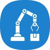 Robotic Arm Glyph Curve Icon vector