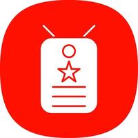 Army Dog Tag Glyph Curve Icon vector