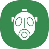 Gas Mask Glyph Curve Icon vector