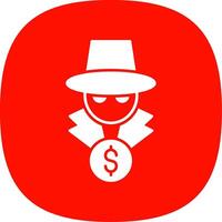 Fraud Glyph Curve Icon vector