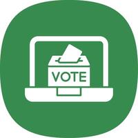 en línea votación glifo curva icono vector