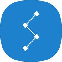 Path Glyph Curve Icon vector