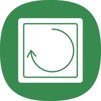 Rotate Glyph Curve Icon vector