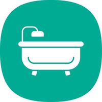 Bath Tub Glyph Curve Icon vector