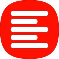 Horizontal Left Align Glyph Curve Icon vector