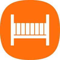 Baby Crib Glyph Curve Icon vector