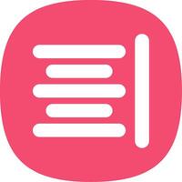 Horizontal Align Glyph Curve Icon vector
