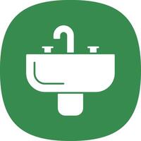 lavabo glifo curva icono vector