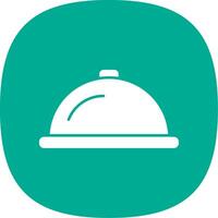 Serving Dish Glyph Curve Icon vector