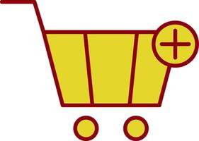 Add To Cart Glyph Curve Icon vector