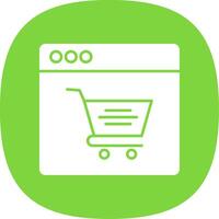 Online Shopping Glyph Curve Icon vector