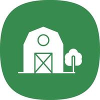 Barn Glyph Curve Icon vector