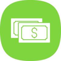 Dollar Currency Glyph Curve Icon vector