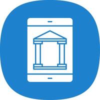 Mobile Banking Glyph Curve Icon vector