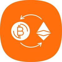 Ethereum Glyph Curve Icon vector