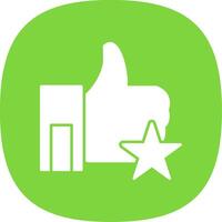 Star Glyph Curve Icon vector