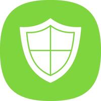 Shield Glyph Curve Icon vector