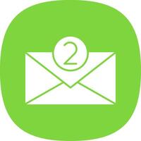 Email Glyph Curve Icon vector